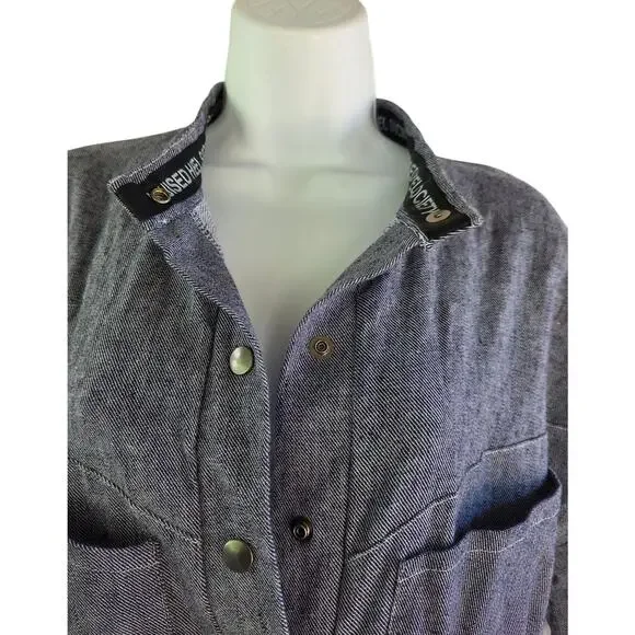 SJR Utility Jumpsuit L Chambray Boiler Suit Streetwear Cool Bruised Heel Society